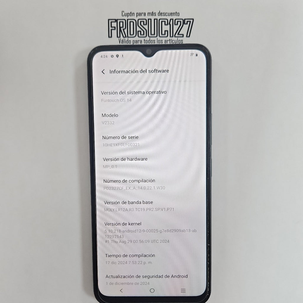 CELULAR VIVO Y03 V2332 (2024) 128 GB 4 GB RAM (SEMINUEVO)