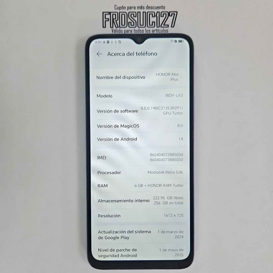 CELULAR HONOR X6A WDY-LX3 (2023) 256 GB 6 GB RAM (SEMINUEVO)