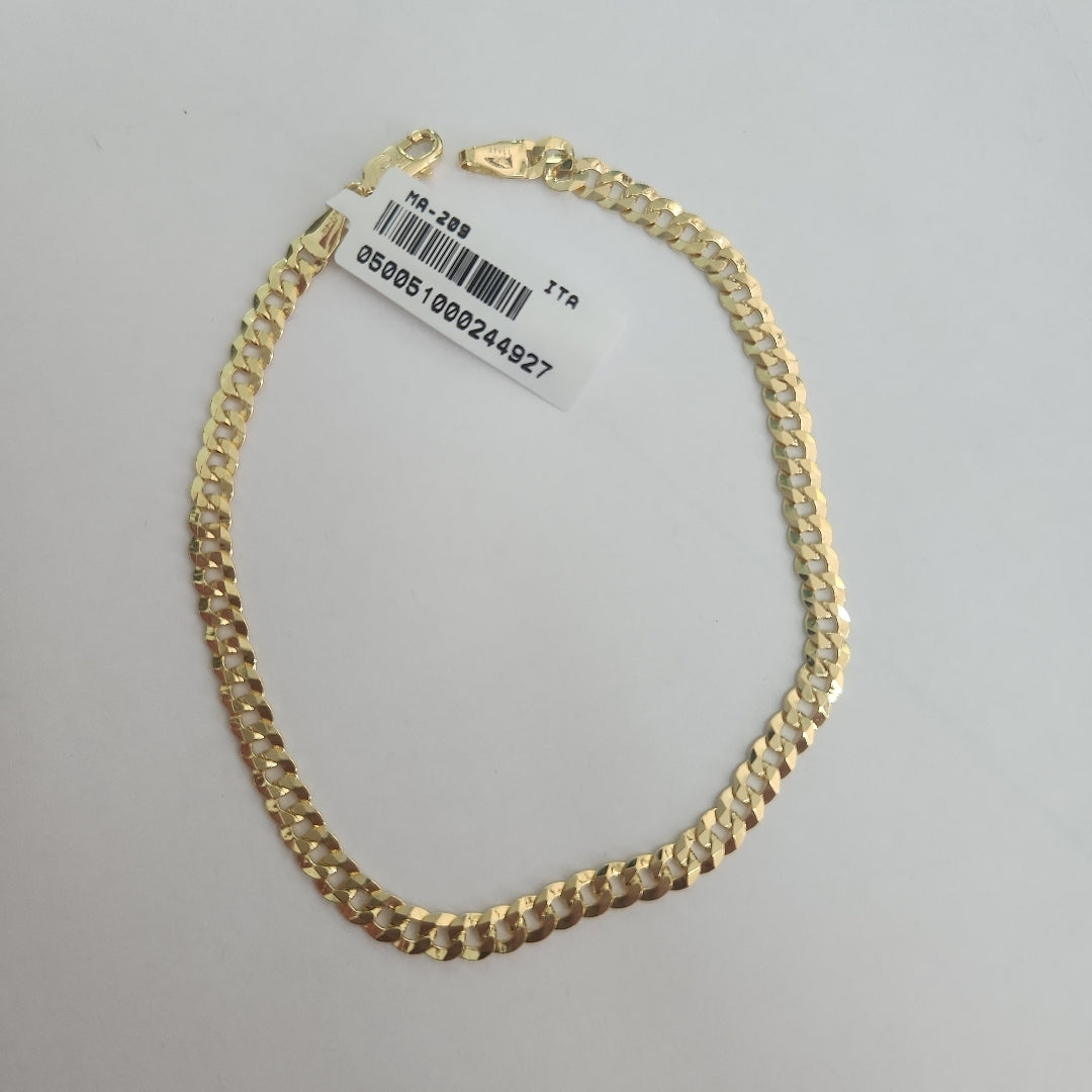 PULSERAS CABALLERO BARBADA AMARILLA ORO 14K 5 (NUEVO)