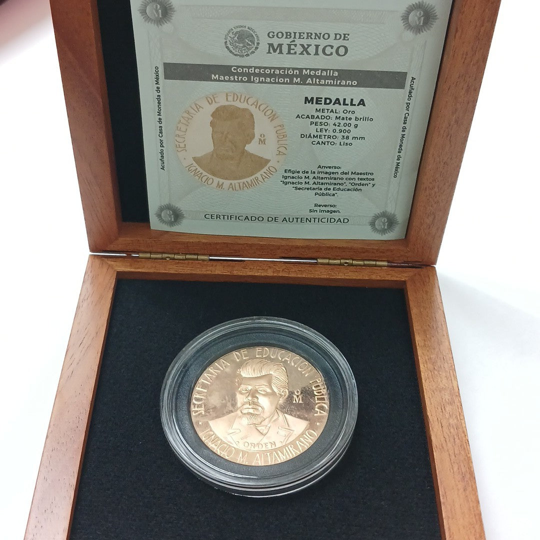 MEDALLA CONMEMORATIVA ORO 21 K 42,00 GRMS (SEMINUEVO)