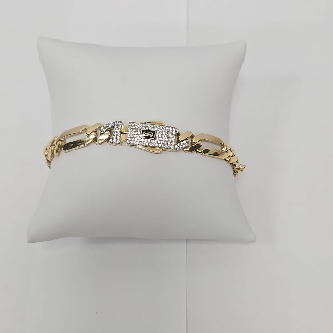 PULSERA CABALLERO MONACO ORO 14K 10.9 (NUEVO)