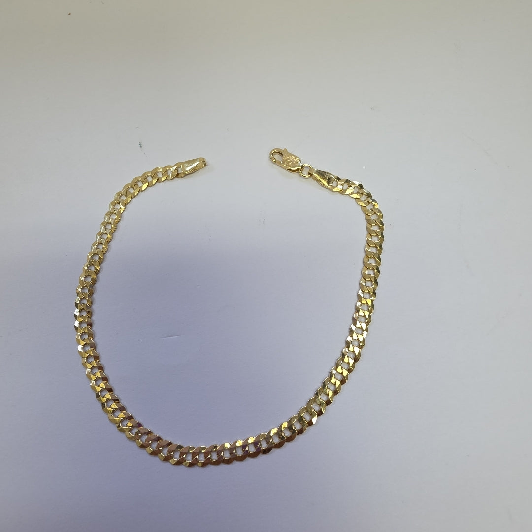 PULSERAS CABALLERO BARBADA AMARILLA ORO 14K 4.7 (NUEVO)