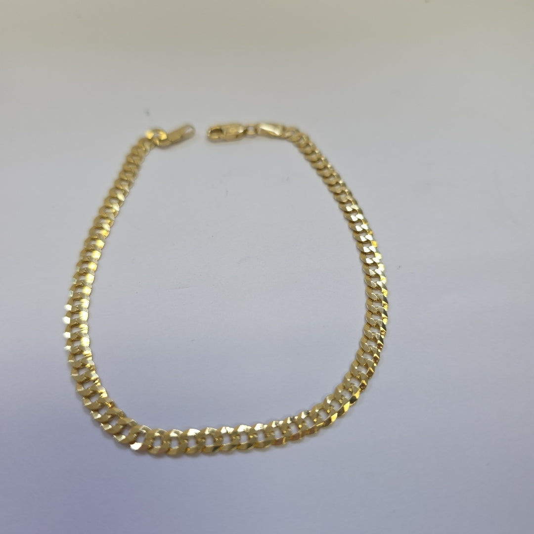 PULSERAS CABALLERO BARBADA AMARILLA ORO 14K 5.1 (NUEVO)