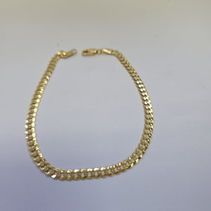PULSERAS CABALLERO BARBADA AMARILLA ORO 14K 5.1 (NUEVO)