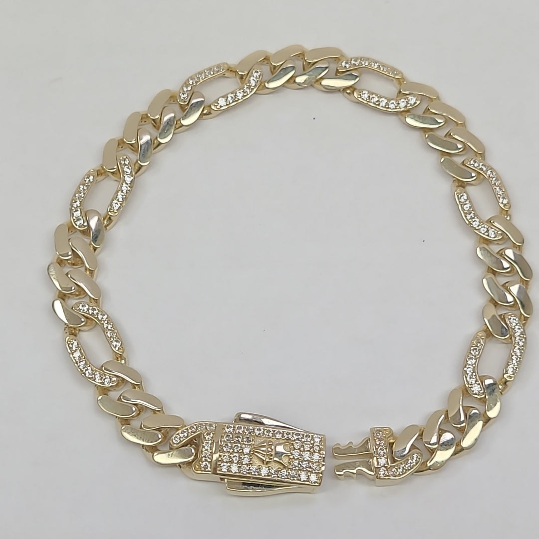 PULSERAS CABALLERO CARTIER 3*1 AMARILLA ORO 14K 11.2 (NUEVO)