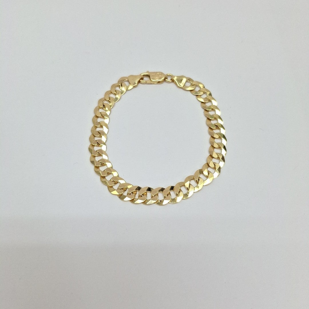 PULSERAS CABALLERO BARBADA AMARILLA ORO 14K 16 (NUEVO)