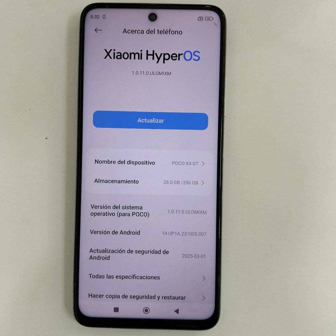 CELULAR XIAOMI POCO X4 GT 22041216G 256 GB 8 GB RAM