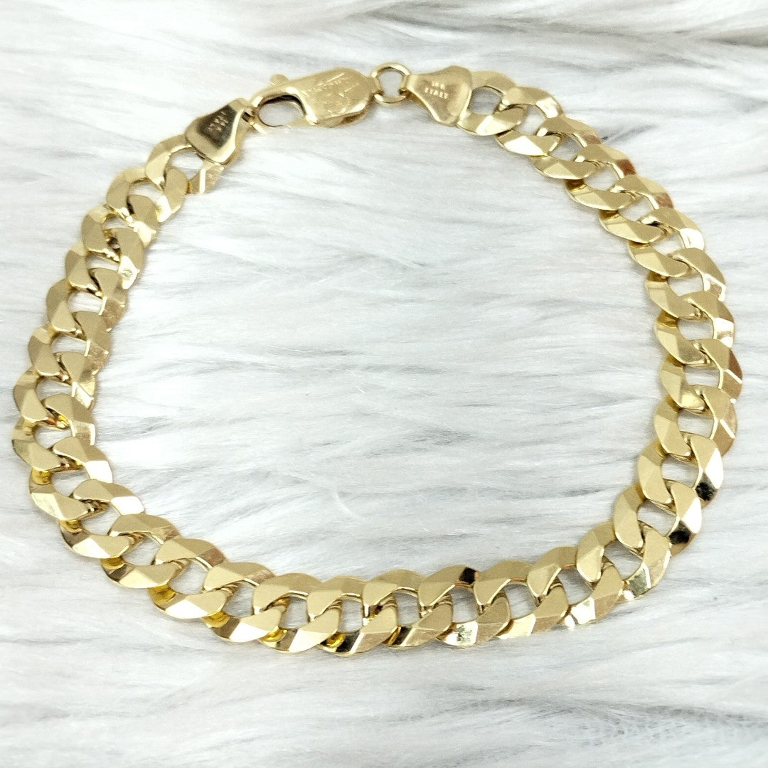 PULSERAS CABALLERO BARBADA AMARILLA ORO 14K 15.6 (NUEVO)