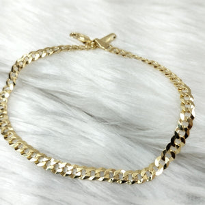 PULSERAS CABALLERO BARBADA AMARILLA ORO 14K 4.7 (NUEVO)