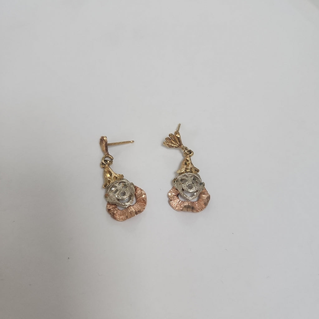 ARETES PAR. ORO, ORO COMBINADO. 14 K 2.6 GRMS (SEMINUEVO)