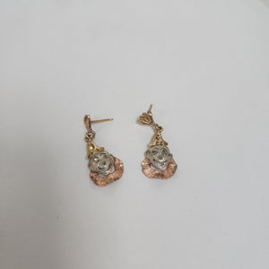 ARETES PAR. ORO, ORO COMBINADO. 14 K 2.6 GRMS (SEMINUEVO)