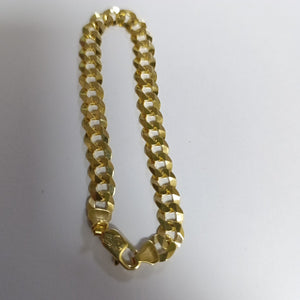 PULSERAS CABALLERO BARBADA AMARILLA ORO 14K 16 (NUEVO)