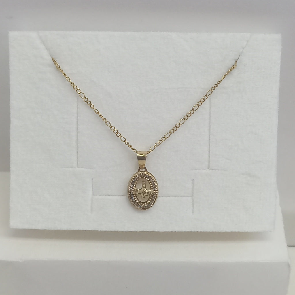 CADENA, MEDALLA RELIGIOSA. ORO. 10 K 1.6 GRMS (SEMINUEVO)