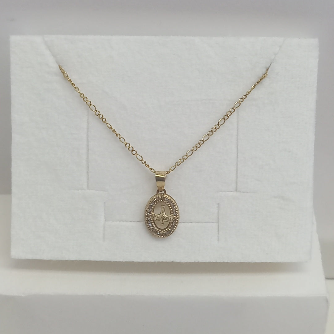 CADENA, MEDALLA RELIGIOSA. ORO. 10 K 1.6 GRMS (SEMINUEVO)
