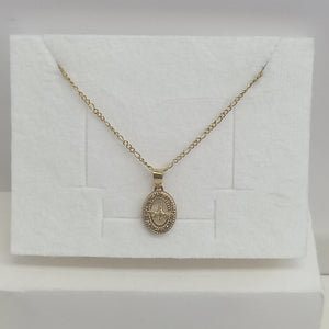 CADENA, MEDALLA RELIGIOSA. ORO. 10 K 1.6 GRMS (SEMINUEVO)