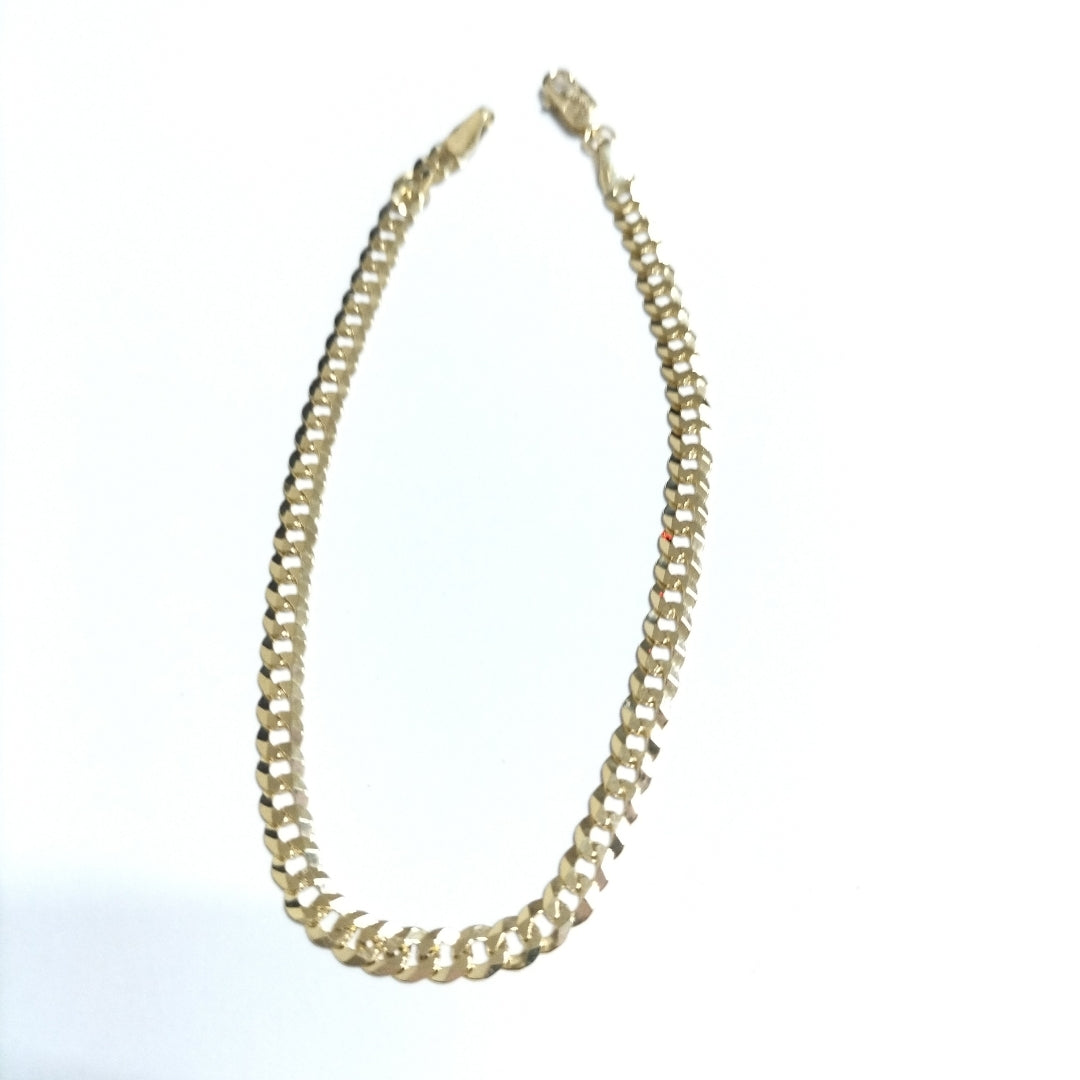 PULSERAS CABALLERO BARBADA AMARILLA ORO 14K 4.8 (NUEVO)