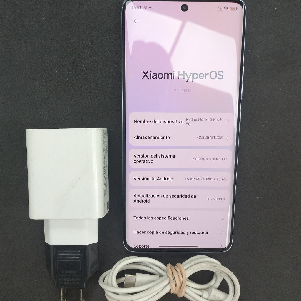 CELULAR XIAOMI REDMI NOTE 13 PRO+ 5G 23090RA98G (2023) 512 GB 12 GB RAM (SEMINUEVO)