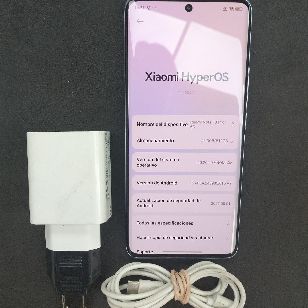 CELULAR XIAOMI REDMI NOTE 13 PRO+ 5G 23090RA98G (2023) 512 GB 12 GB RAM (SEMINUEVO)