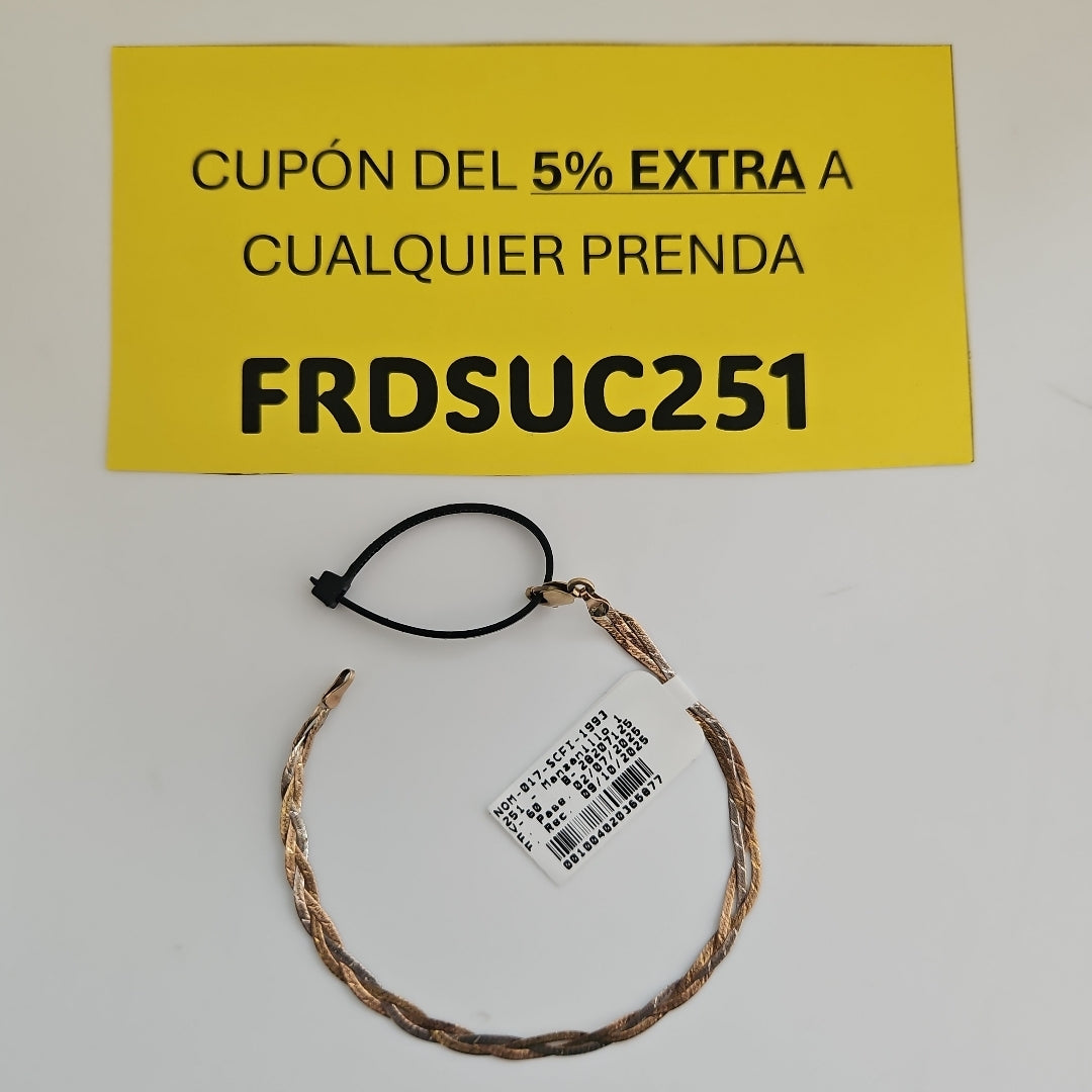 PULSERA. ORO, ORO COMBINADO. 10 K 1.9 GRMS (SEMINUEVO)