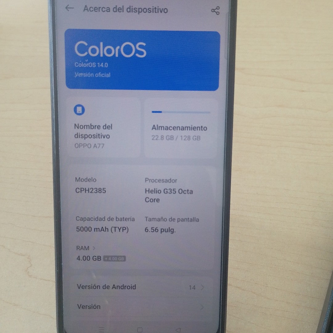 CELULAR OPPO  A77 CPH2385 128 GB 4 GB RAM (SEMINUEVO)