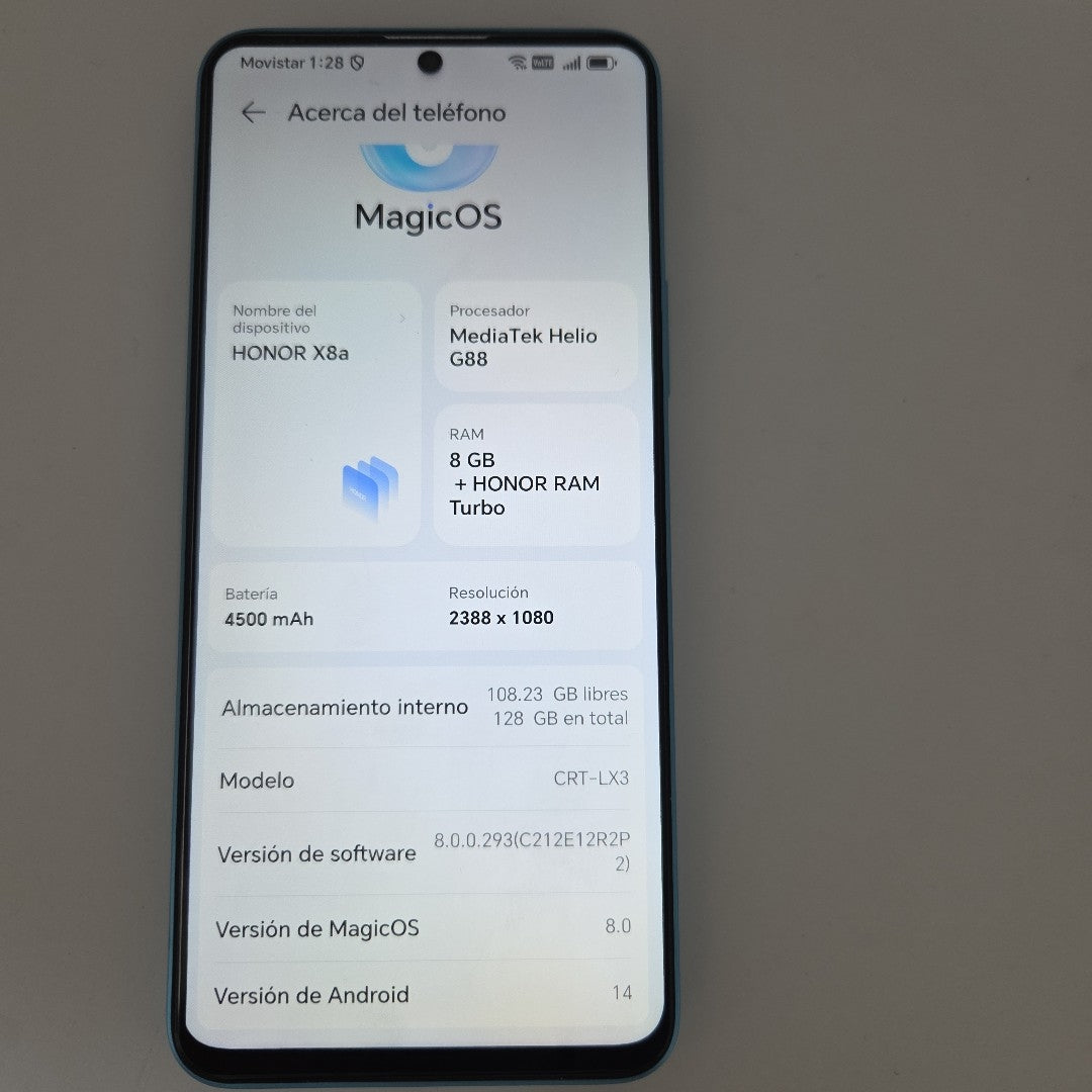 CELULAR HONOR X8A CRT-LX3 (2023) 128 GB 8 GB RAM (SEMINUEVO)