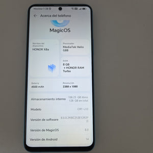 CELULAR HONOR X8A CRT-LX3 (2023) 128 GB 8 GB RAM (SEMINUEVO)