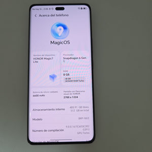 CELULAR HONOR MAGIC 7 LITE BRP-NX3 (2025) 512 GB 8 GB RAM (SEMINUEVO)