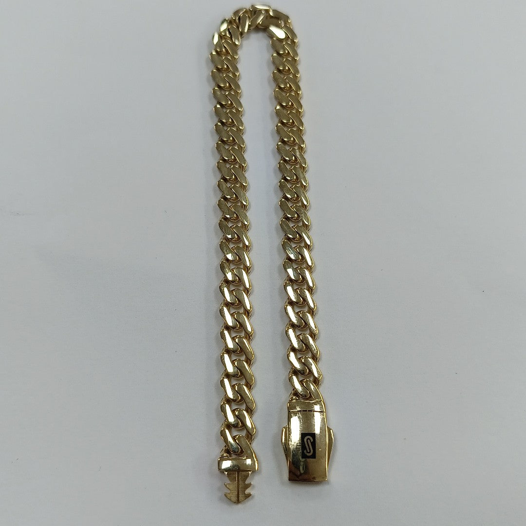 PULSERA CABALLERO MONACO ORO 14K 7.5 (NUEVO)