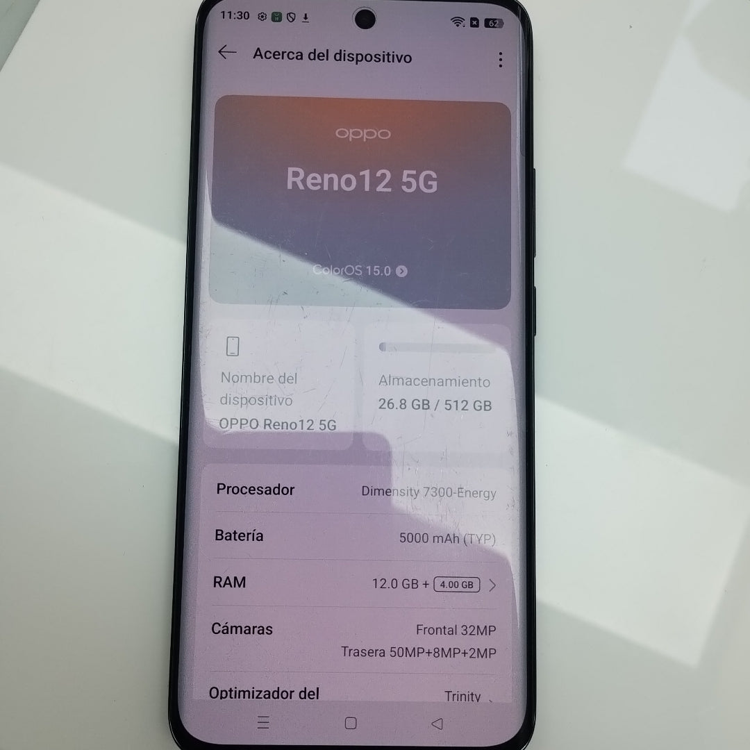 CELULAR OPPO   RENO12 5G CPH2625 (2024) 512 GB 12 GB RAM (SEMINUEVO)