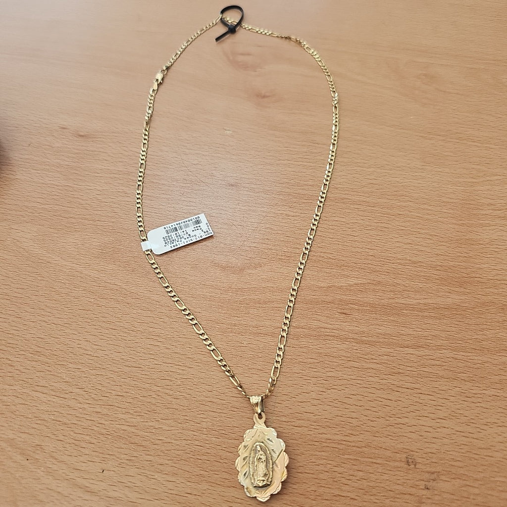 CADENA,MEDALLA RELIGIOSA ORO 14 K 12,10 GRMS (SEMINUEVO)