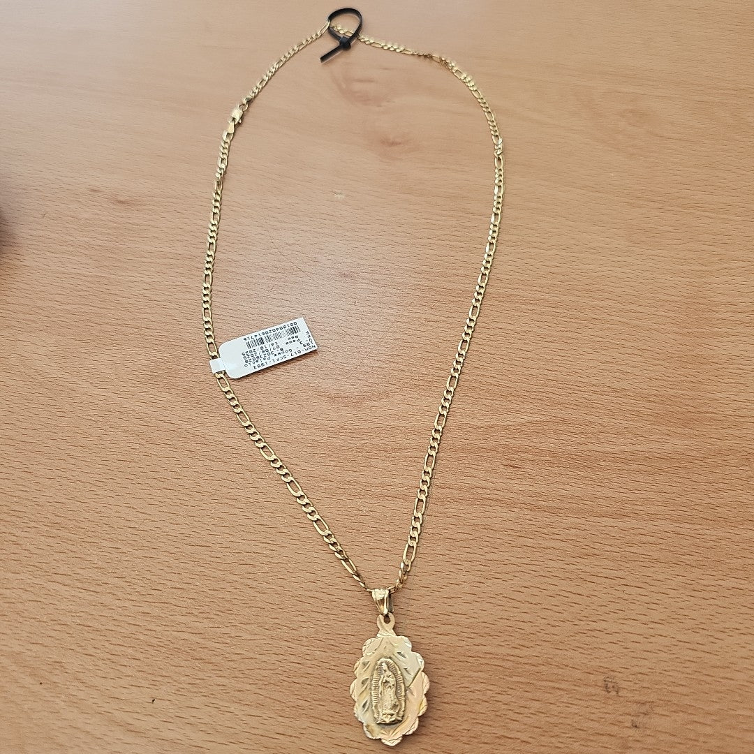 CADENA,MEDALLA RELIGIOSA ORO 14 K 12,10 GRMS (SEMINUEVO)