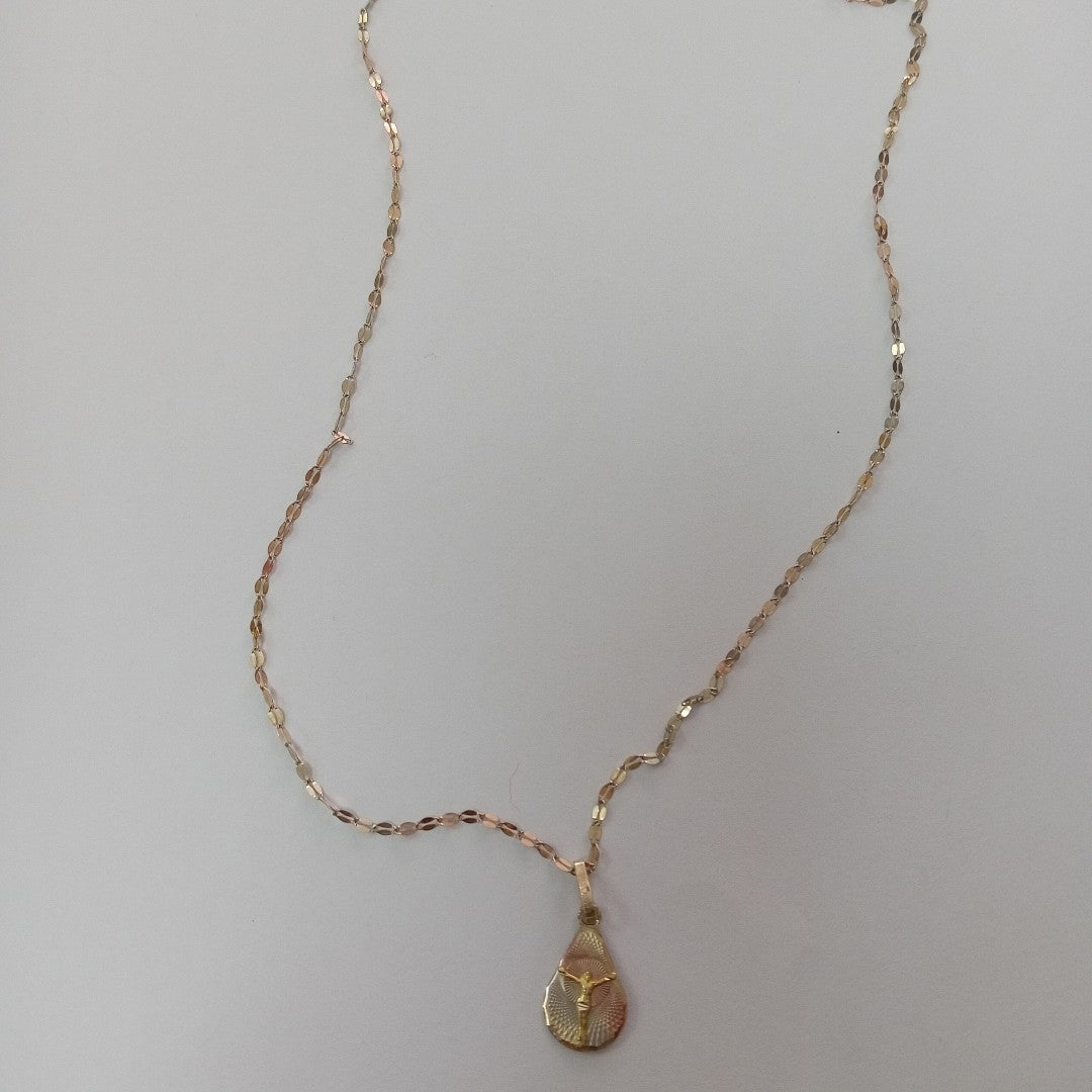 CADENA, MEDALLA RELIGIOSA. ORO. 10 K 2 GRMS (SEMINUEVO)