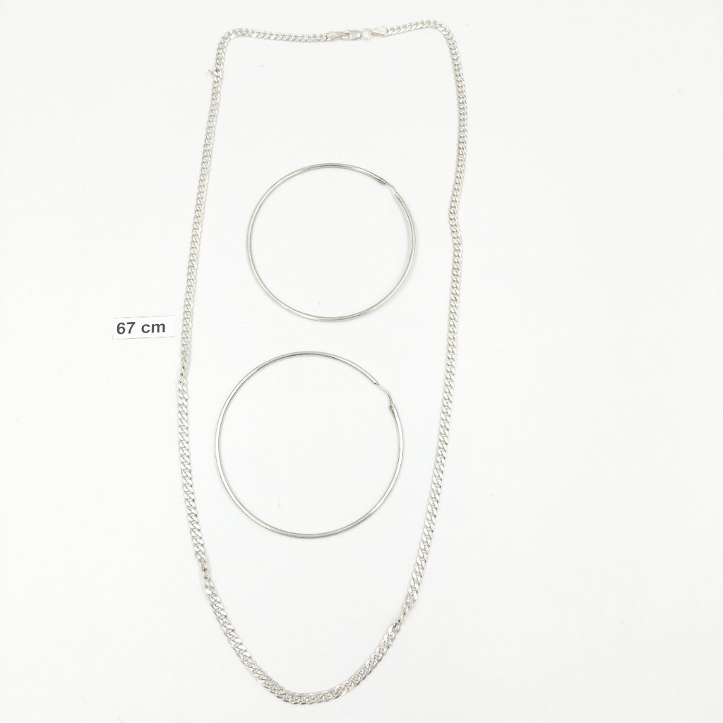 ARRACADAS PAR,CADENA PLATA 23,20 GRMS (SEMINUEVO)