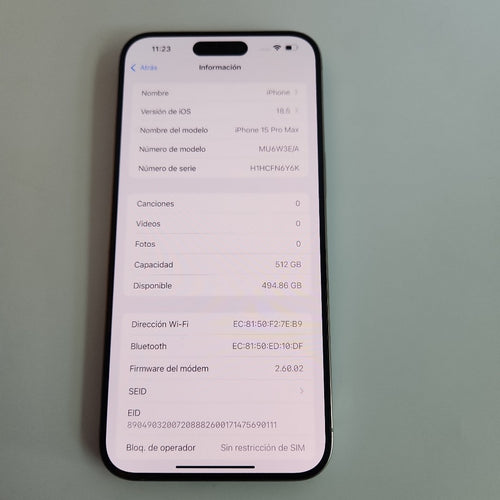 CELULAR APPLE IPHONE 15 PRO MAX A3105 (2023) 512 GB 8 GB RAM (SEMINUEVO)