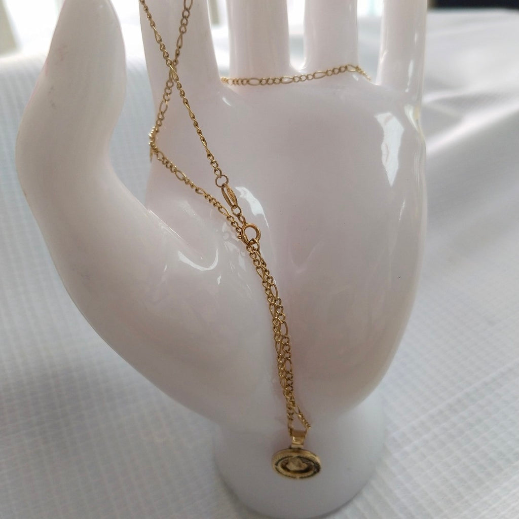 CADENA, MEDALLA RELIGIOSA. ORO. 10 K 2.7 GRMS (SEMINUEVO)
