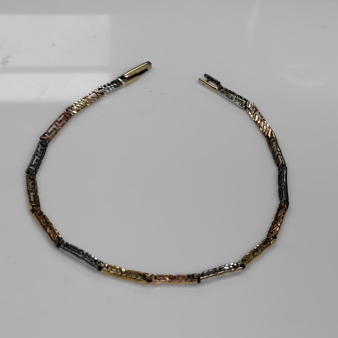 PULSERA. ORO COMBINADO. 14 K 3.7 GRMS (SEMINUEVO)