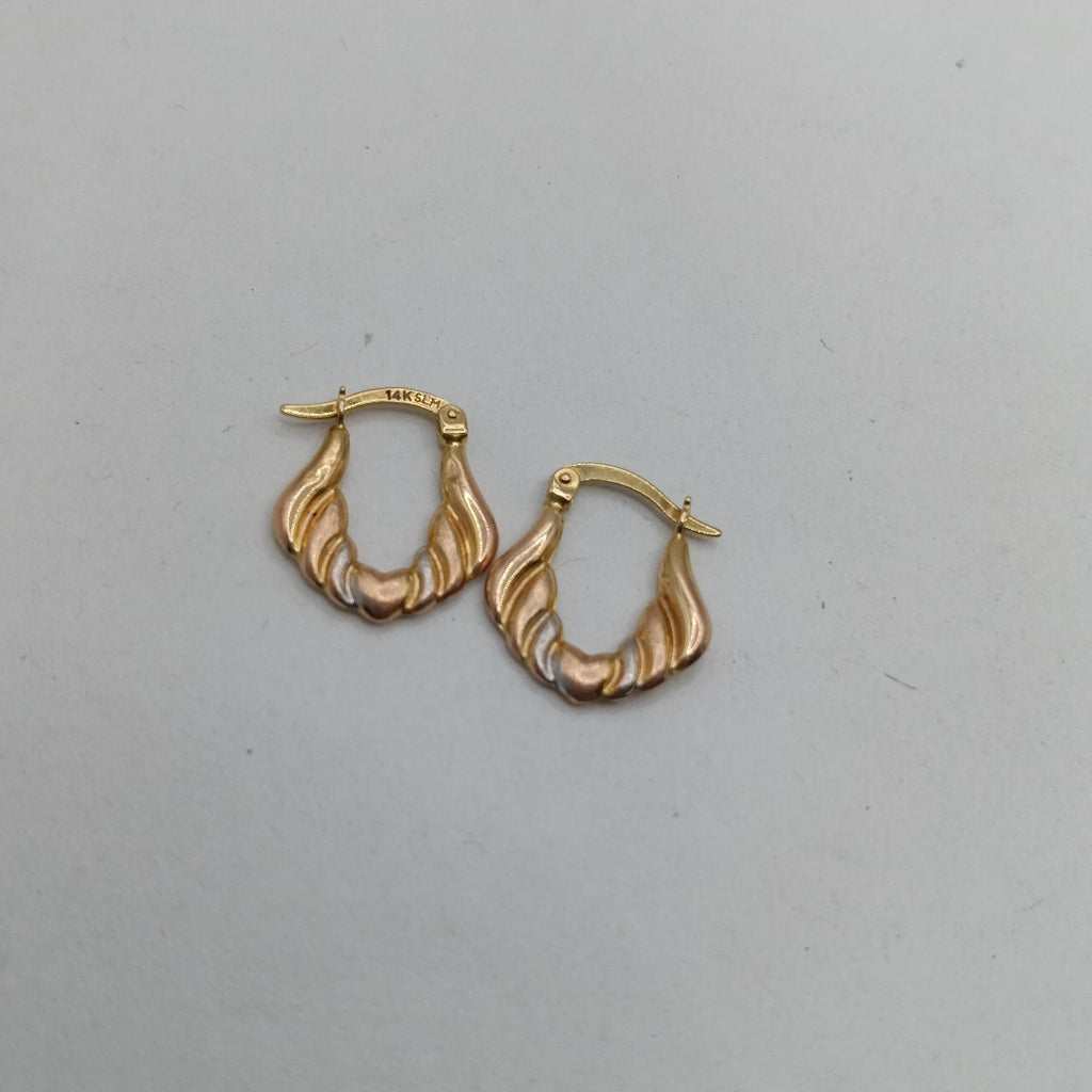ARETES PAR ORO COMBINADO 14 K 1,10 GRMS (SEMINUEVO)