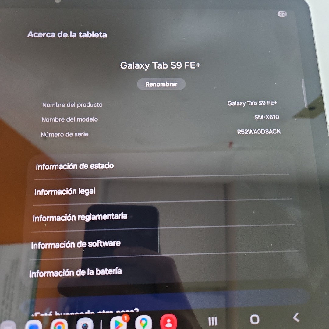 TABLETA SAMSUNG GALAXY TAB S9 FE+ SM-X610 (2023) 256 GB 12 GB RAM (SEMINUEVO)