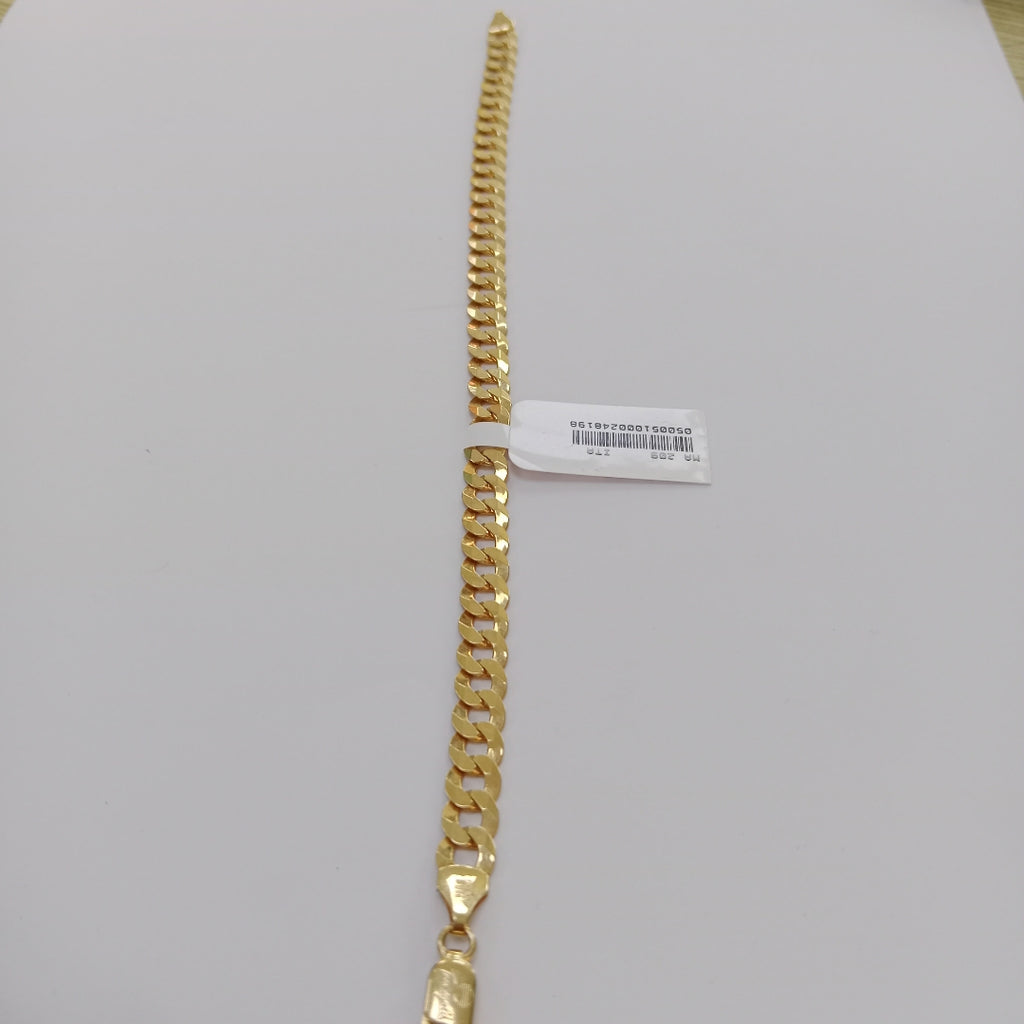 PULSERAS CABALLERO BARBADA AMARILLA ORO 14K 10.9 (NUEVO)