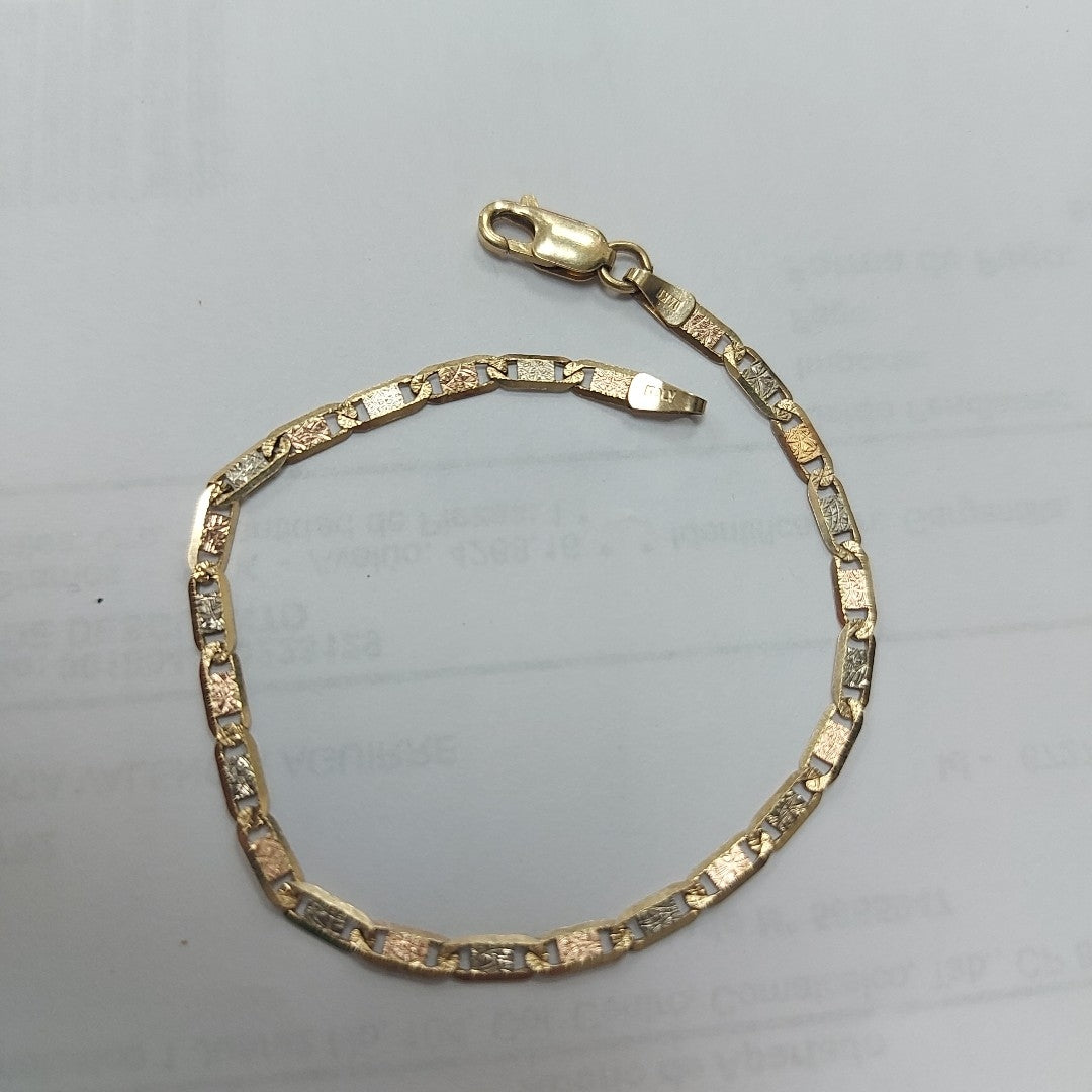 PULSERA. ORO, ORO COMBINADO. 14 K 3.3 GRMS (SEMINUEVO)