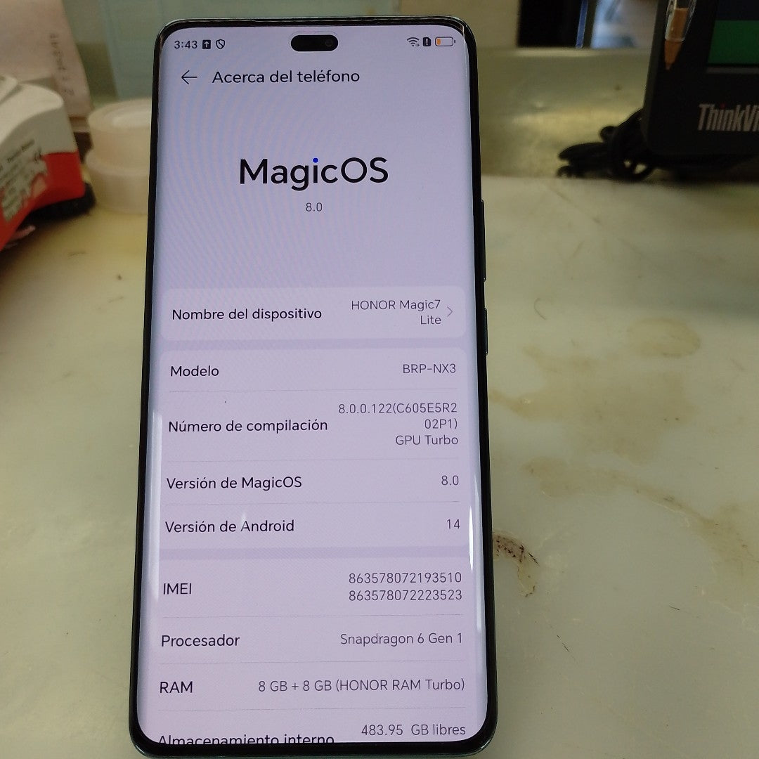 CELULAR HONOR MAGIC 7 LITE BRP-NX3 (2025) 512 GB 8 GB RAM (SEMINUEVO)