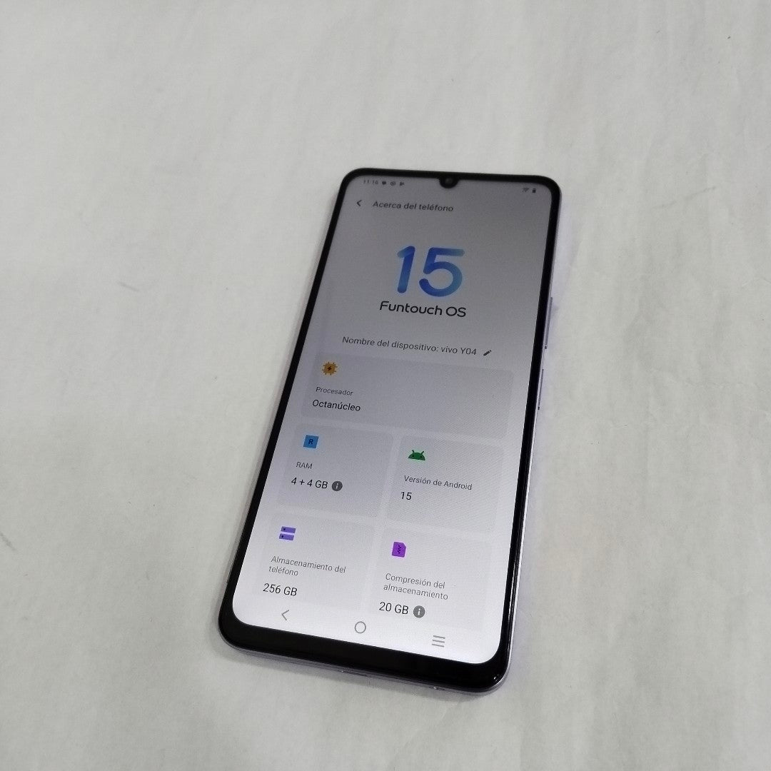 CELULAR VIVO Y04 V2430 (2025) 256 GB 4 GB RAM (SEMINUEVO)