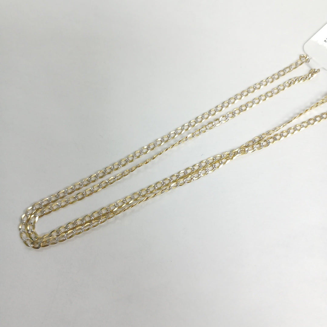 CADENAS BARBADA DIAMANTADA ORO 14K 4.4 (NUEVO)