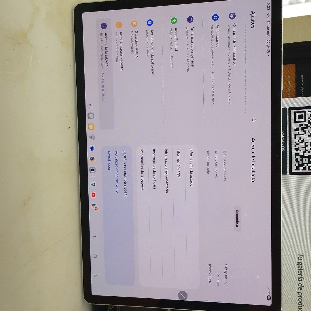 TABLETA SAMSUNG GALAXY TAB S9+ SM-X810 (2023) 256 GB 12 GB RAM