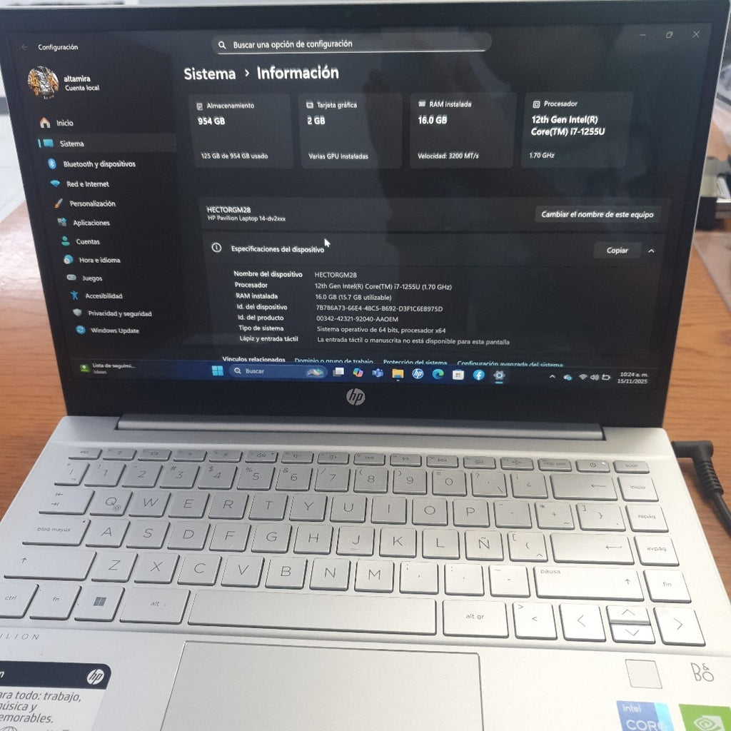 LAPTOP HP PAVILION 14-DV2008LA (2022) 1 TB SSD 16 GB RAM (SEMINUEVO)