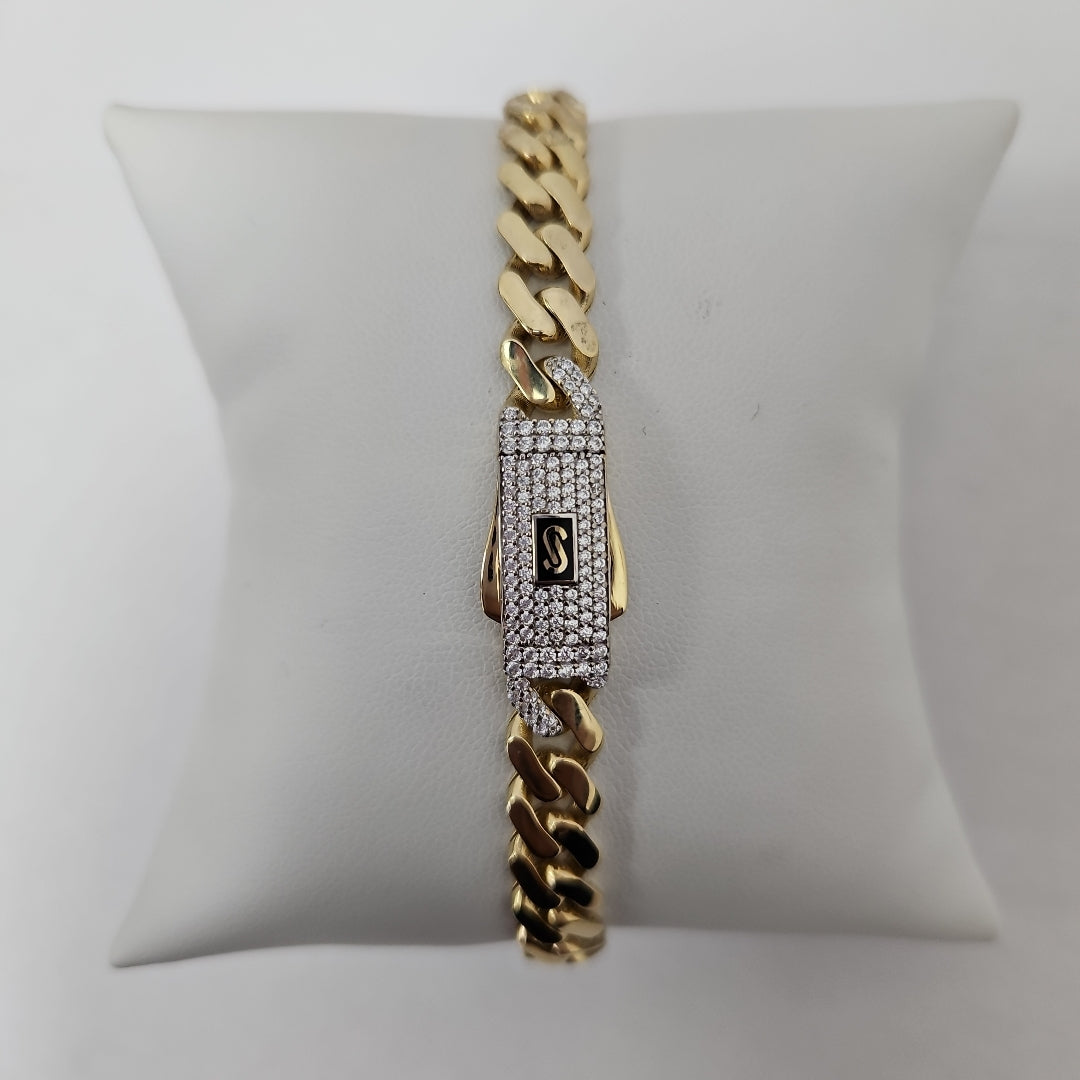 PULSERA CABALLERO MONACO ORO 14K 10.8 (NUEVO)
