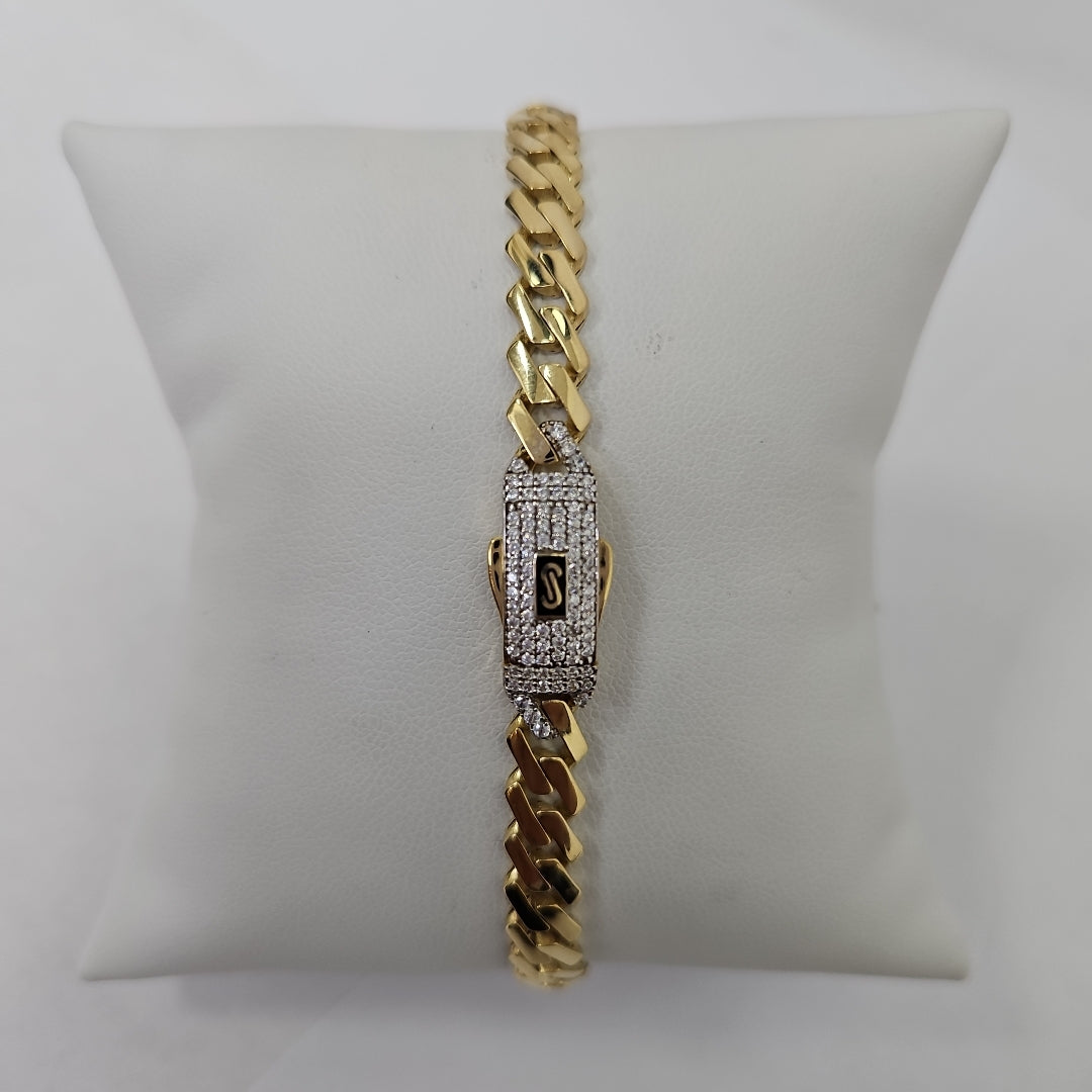 PULSERA CABALLERO MONACO ORO 14K 8.8 (NUEVO)