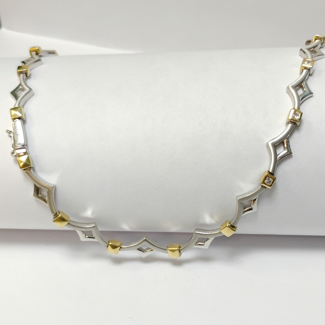 GARGANTILLA. ORO, ORO BLANCO. 14 K 25.8 GRMS (SEMINUEVO)