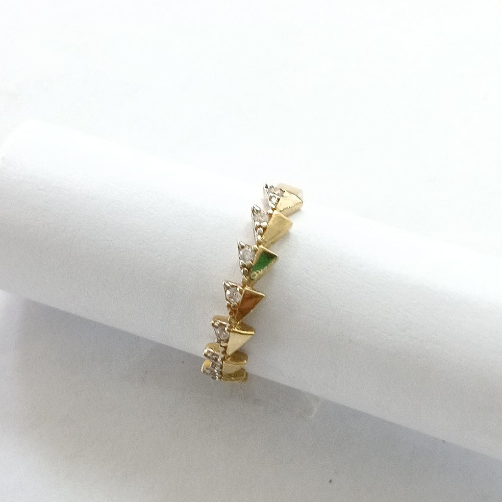 10326AND47755B477 FRD3 ANILLO CON TRIANGULOS Y CIRCONIA A LA MITAD ORO 14K 1.4GRS (NUEVO)
