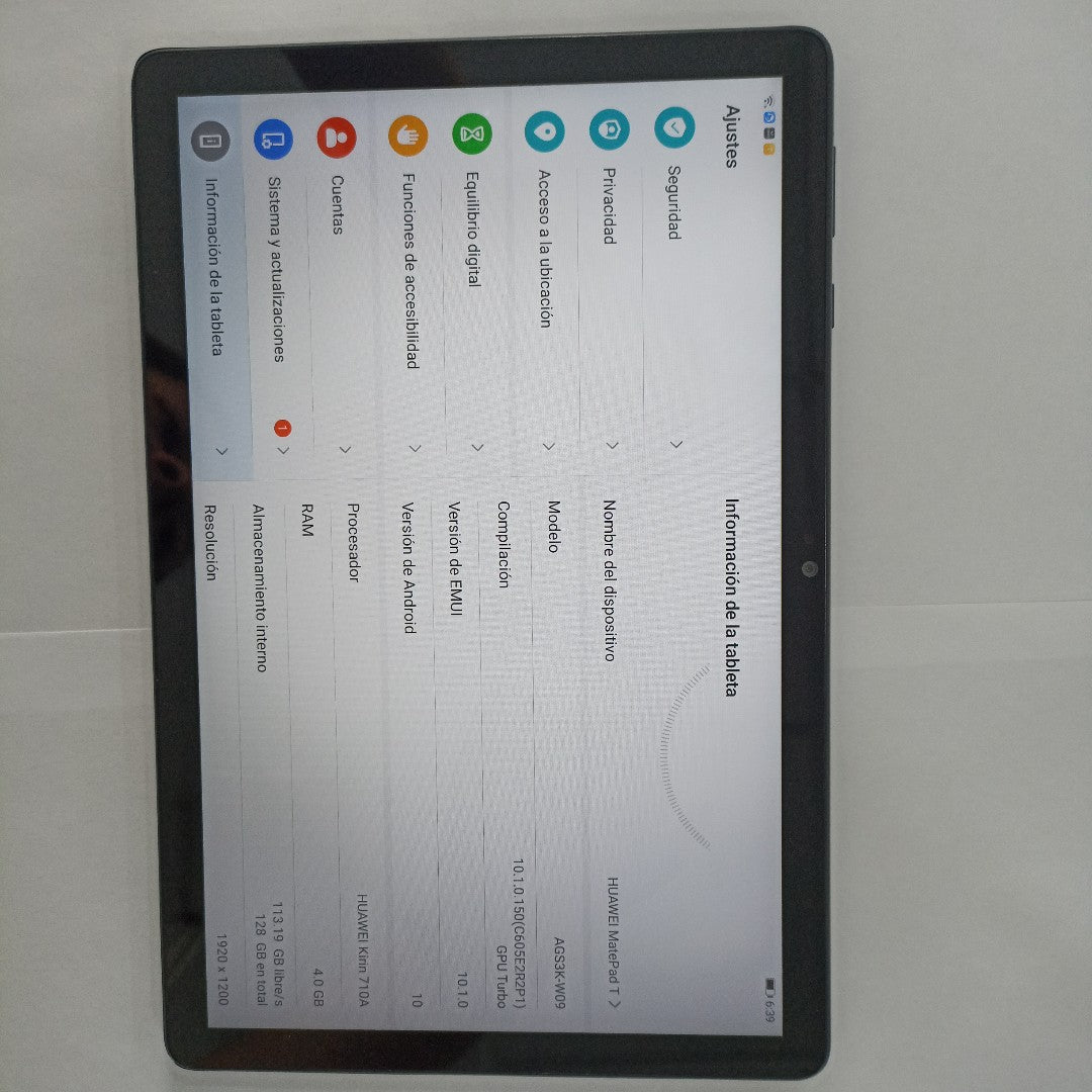 TABLETA HUAWEI MATEPAD T 10S AGS3K-W09 128 GB 4 GB RAM (SEMINUEVO)